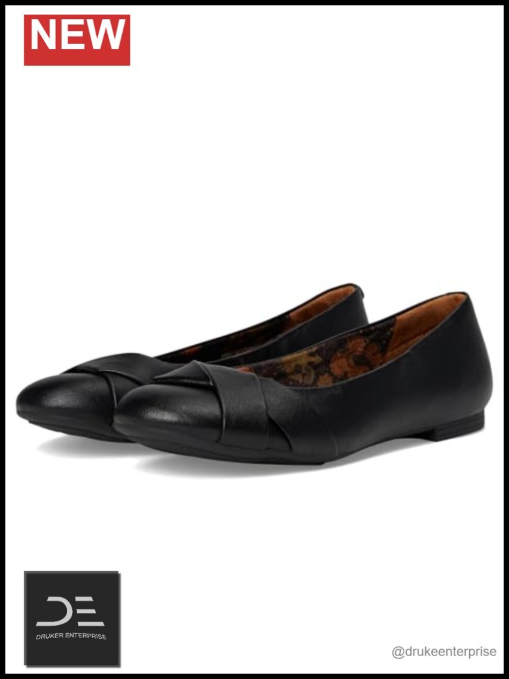 Eurosoft Women's Ballet Flats Flexible Outsole Faux Leather Black